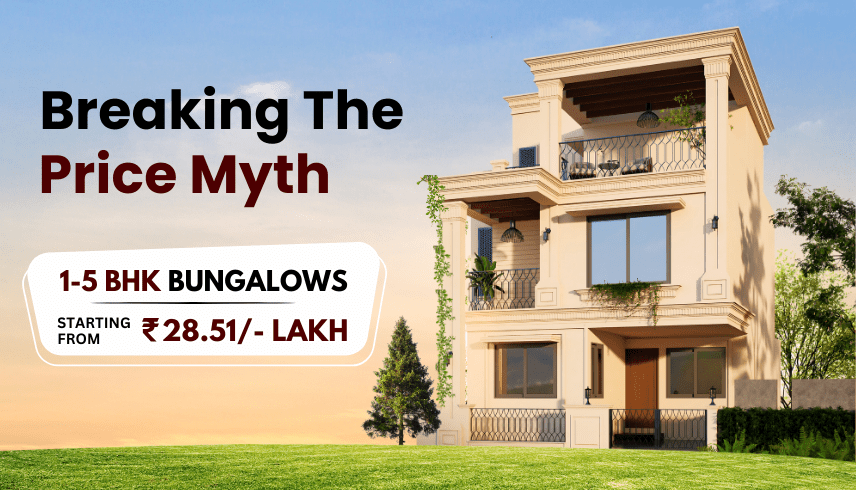 Affordable 1-5 BHK bungalows in Udaipur starting from ₹28.51 lakh at KRE Arihant near Dabok Airport.